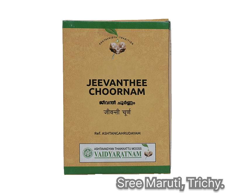 Jeevanthee Choornam Ayurvedic herbal powder for urinary, reproductive, and respiratory health.”