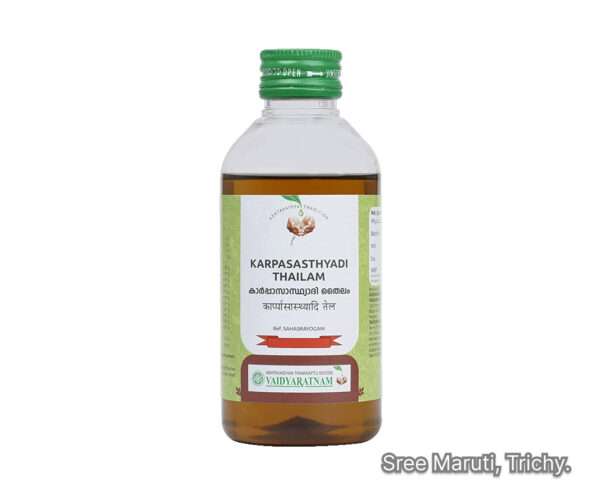 Karpasasthyadi Thailam Ayurvedic medicated oil made from cottonseed and Bala for Vata disorders and nerve health.