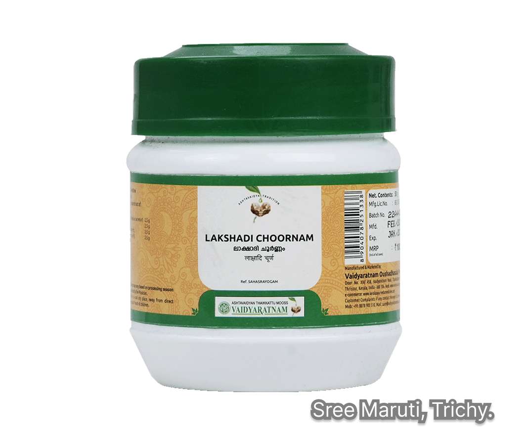 Lakshadi Choornam Ayurvedic powder for bone strength, fracture healing, and joint support.
