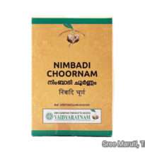 Nimbadi Choornam Ayurvedic herbal powder for skin diseases, detox, and blood purification.