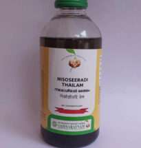 Nisoseeradi Thailam Ayurvedic herbal oil for headache, burning sensation, and stress relief.