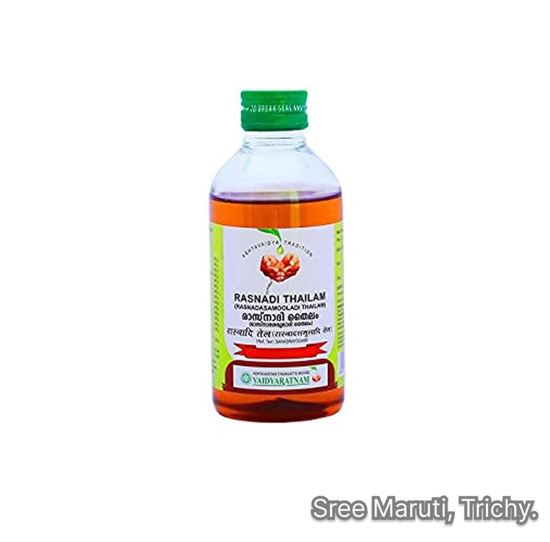 Rasnadi Thailam Ayurvedic head oil with Rasna, sandalwood, and camphor for headache relief.