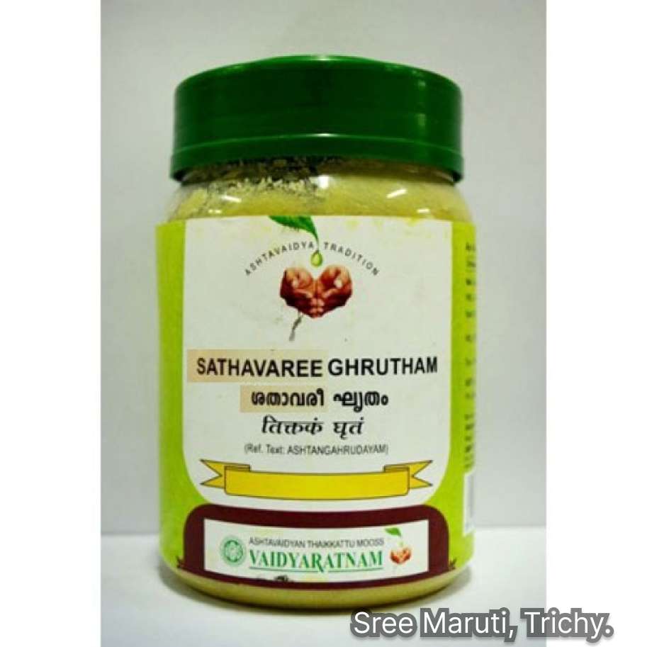 Sathavaree Ghrutham Ayurvedic ghee for fertility, lactation, hormonal balance, and rejuvenation.
