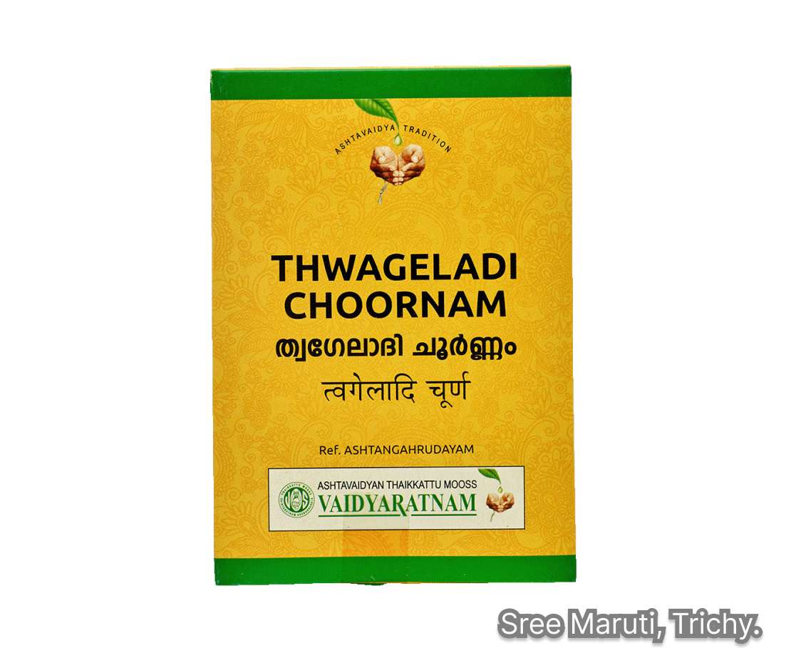 Thwageladi Choornam Ayurvedic skin care powder for itching, rashes, and natural skin detox.