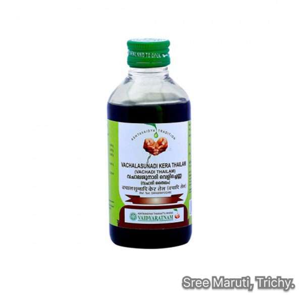 Vachalasunadi Kera Thailam Ayurvedic coconut oil for joint pain, sinus relief, and nerve health.