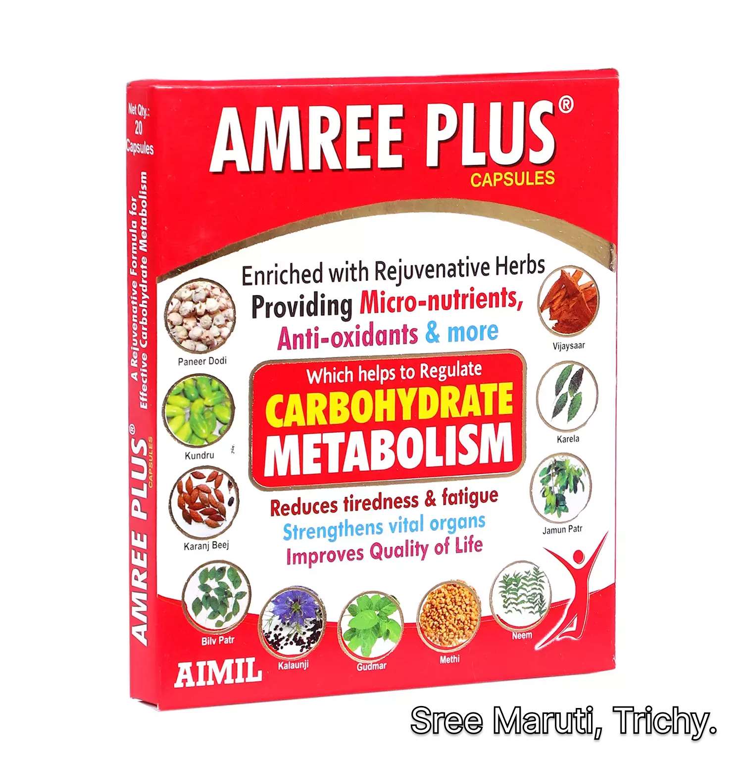 Amree Plus Capsules – Ayurvedic herbal supplement for blood sugar and metabolic balance.