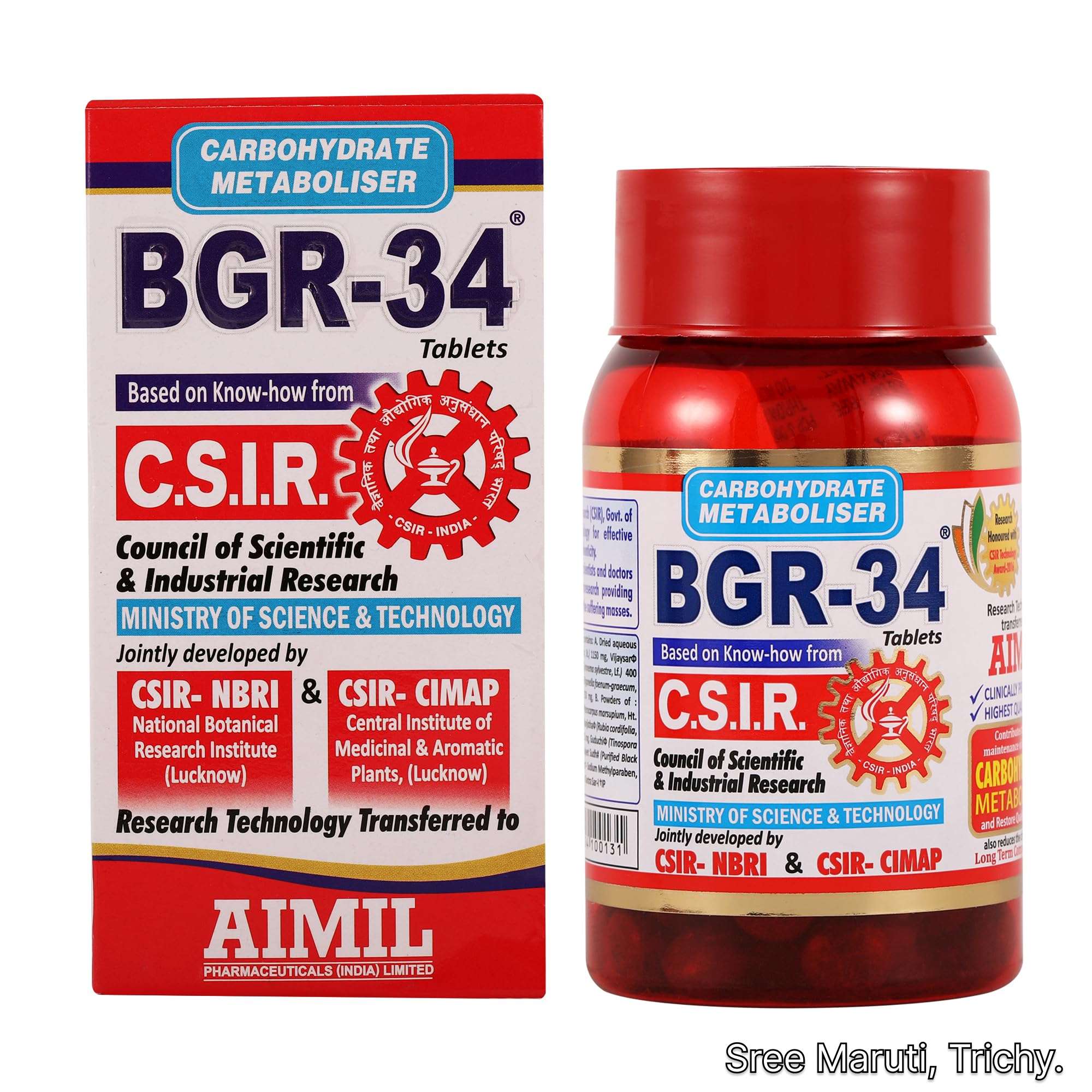 BGR-34 Tablets pack for natural blood sugar management.