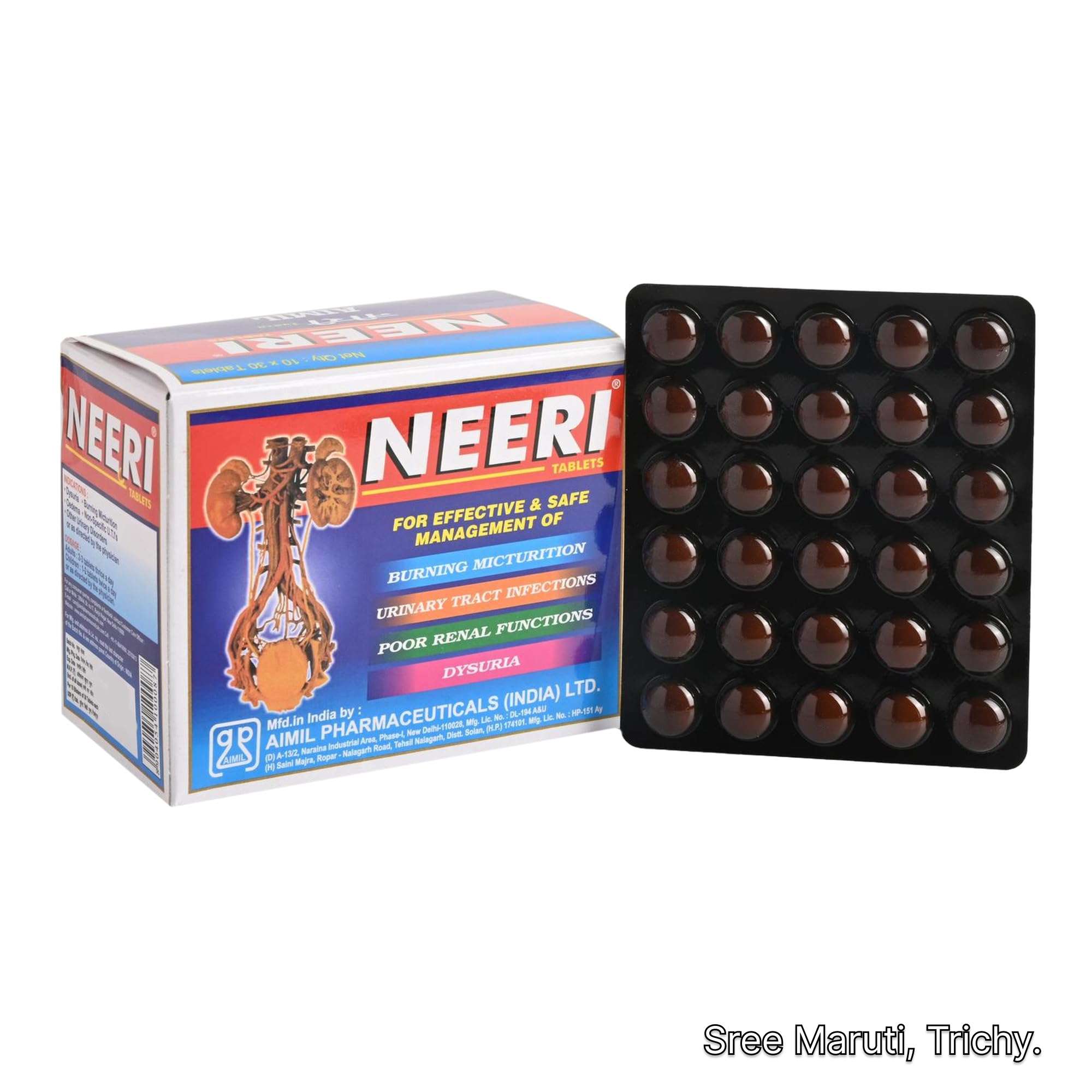 Neeri Tablets pack for UTI relief, kidney stones, and urinary tract health.