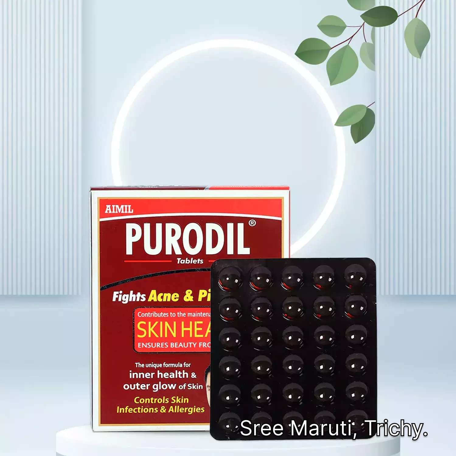 Purodil Tablets for acne, pimples, blood purification, and skin detox.
