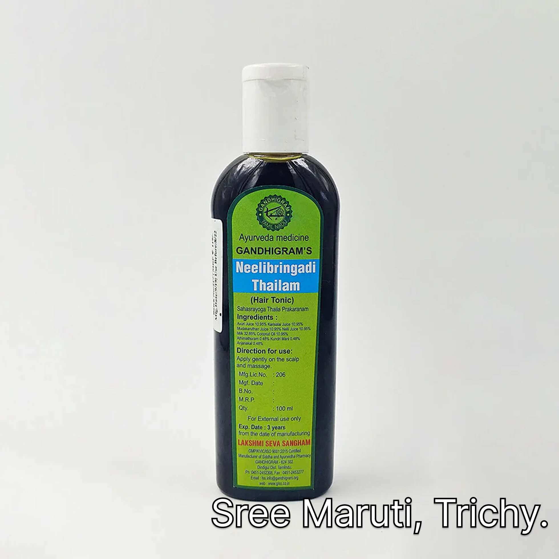 “Neelibringadhi Thailam herbal hair oil with neeli and bhringraj herbs”