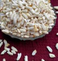 Fresh crispy Nelpori or puffed rice served in a bowl